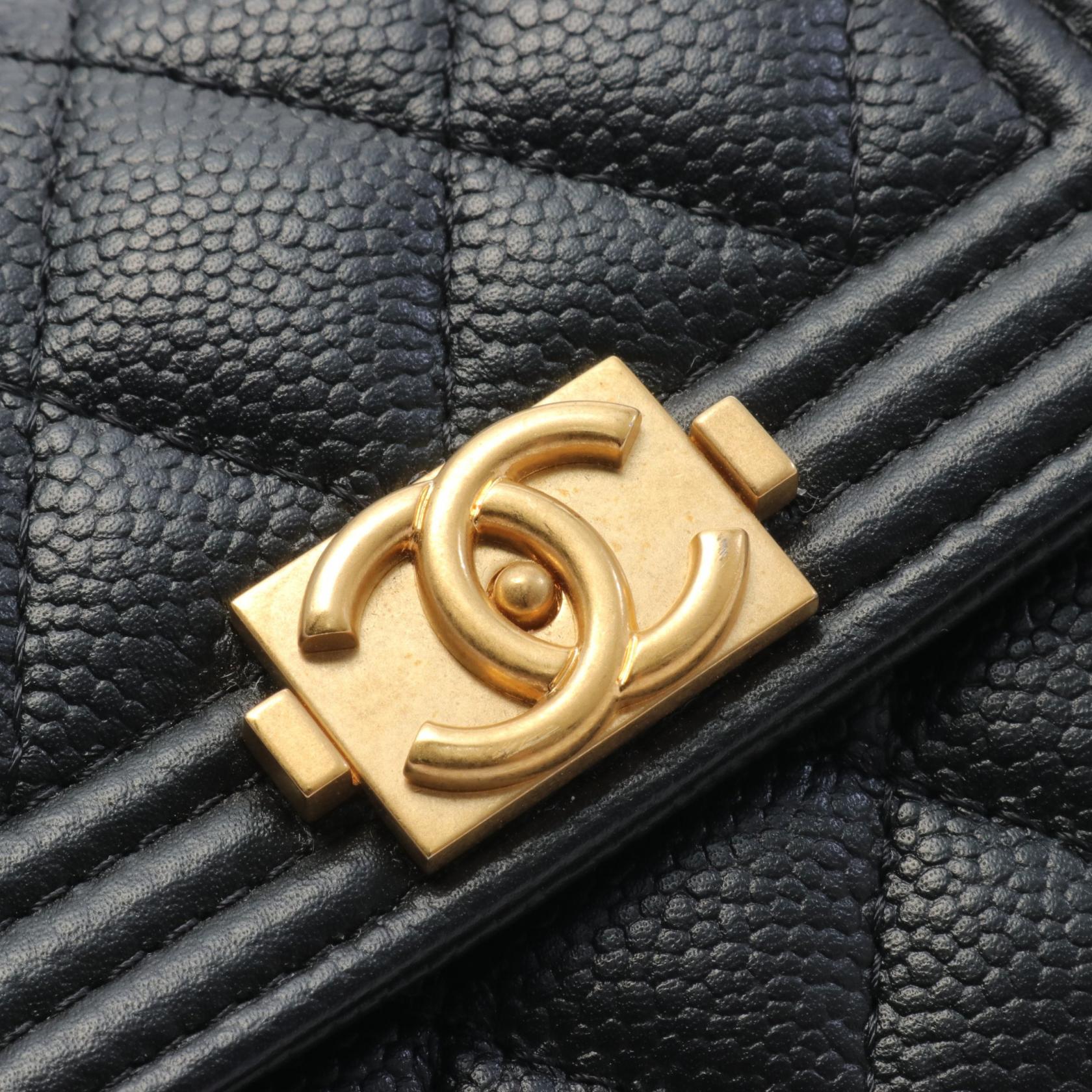 Chanel Boy Caviar Shoulder Bag Black