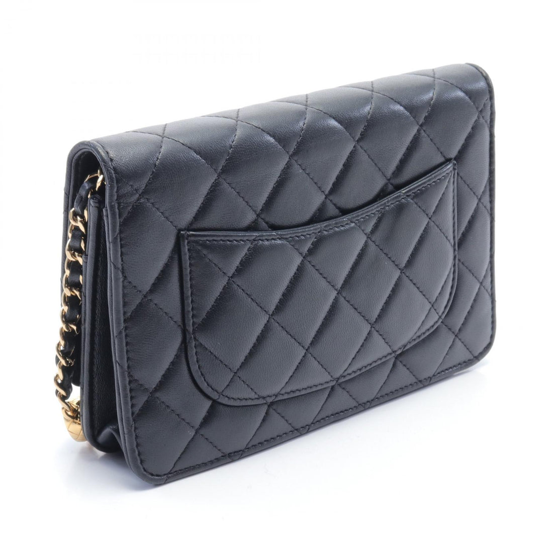 Chanel Lambskin Matelasse Shoulder Bag Black AP3413