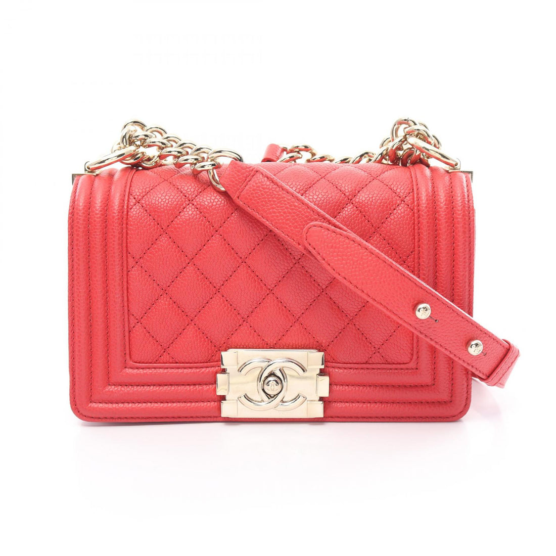 Chanel Boy Small Shoulder Bag Caviar Skin Red