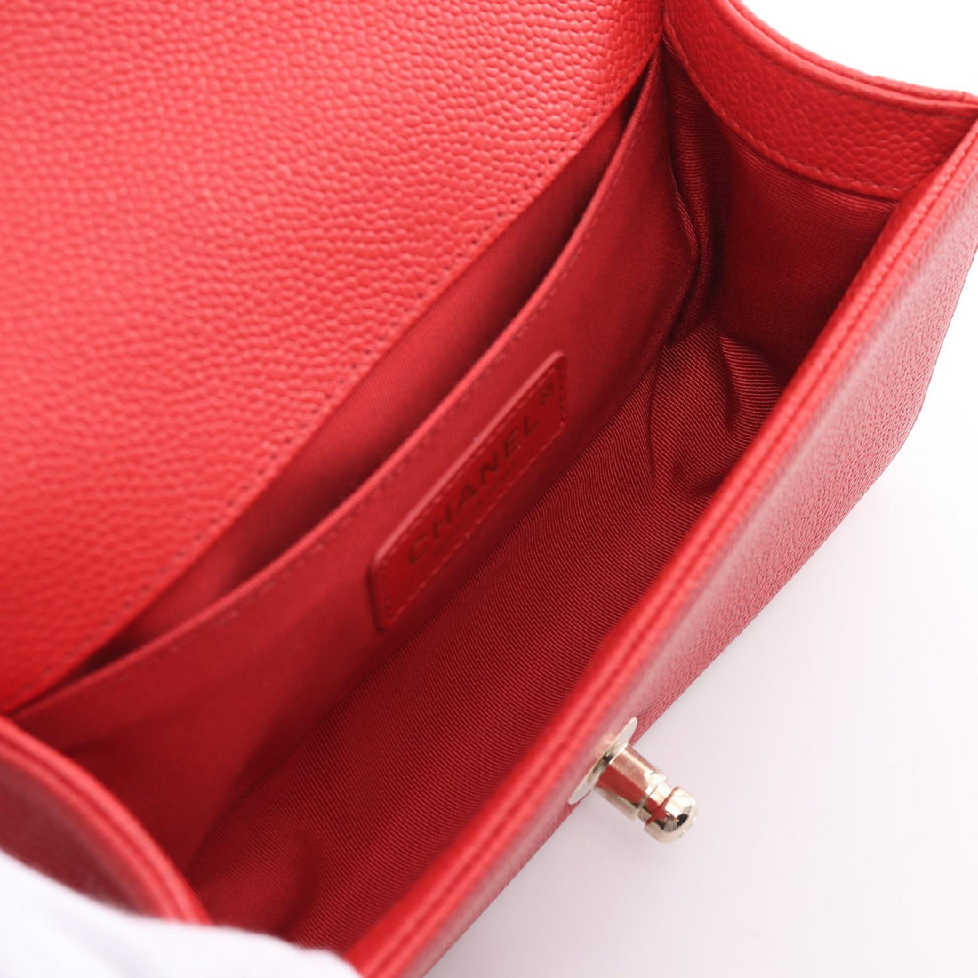 Chanel Boy Small Shoulder Bag Caviar Skin Red