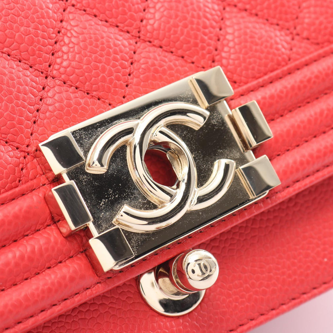 Chanel Boy Small Shoulder Bag Caviar Skin Red