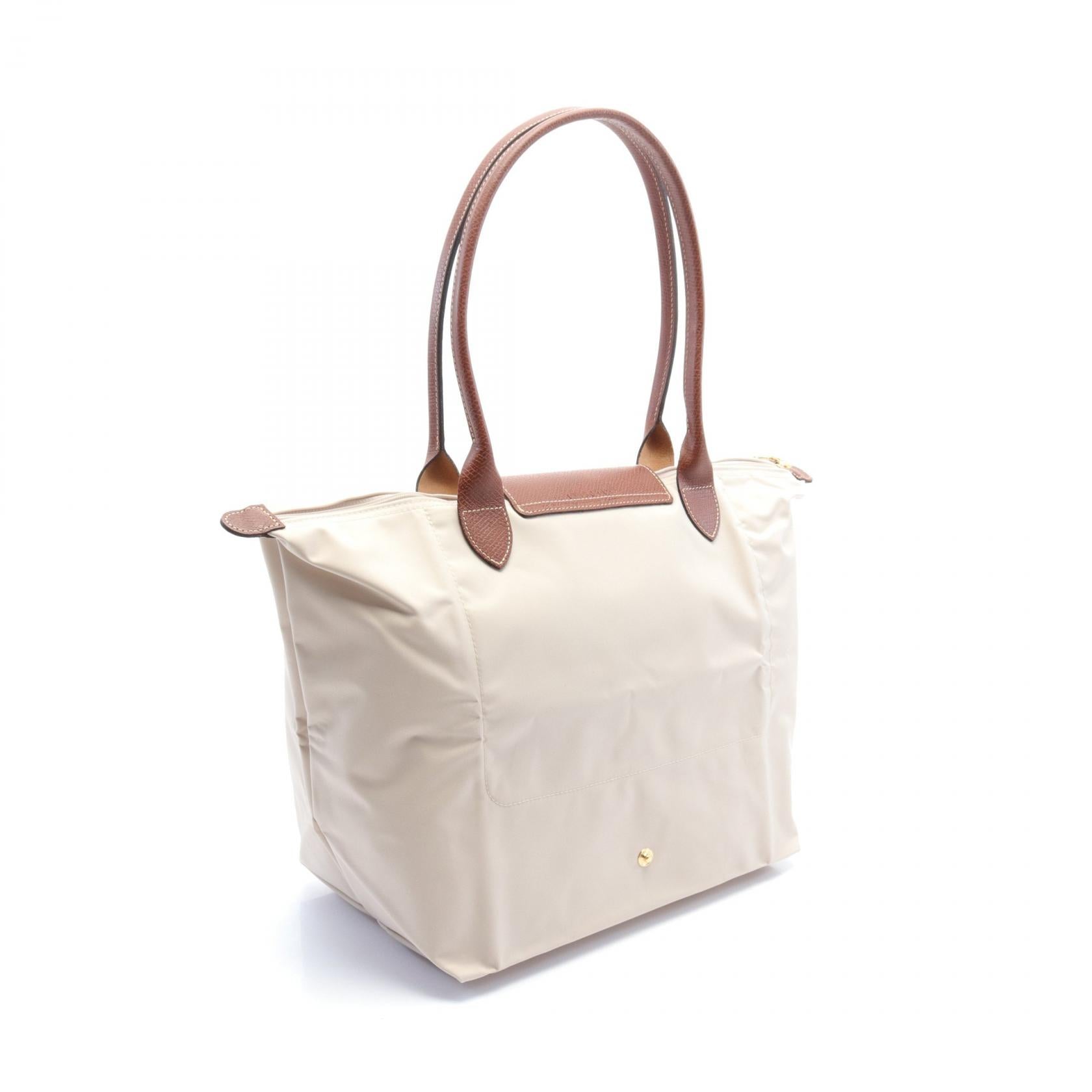 Longchamp Le Pliage L Nylon Leather Tote Bag