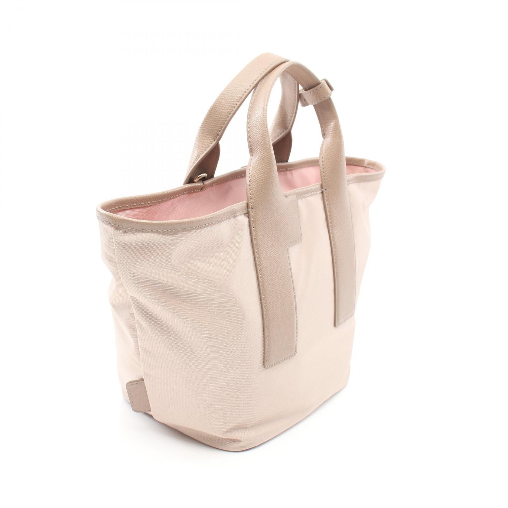 Furla Piuma M Leather Nylon Handbag Beige/Pink