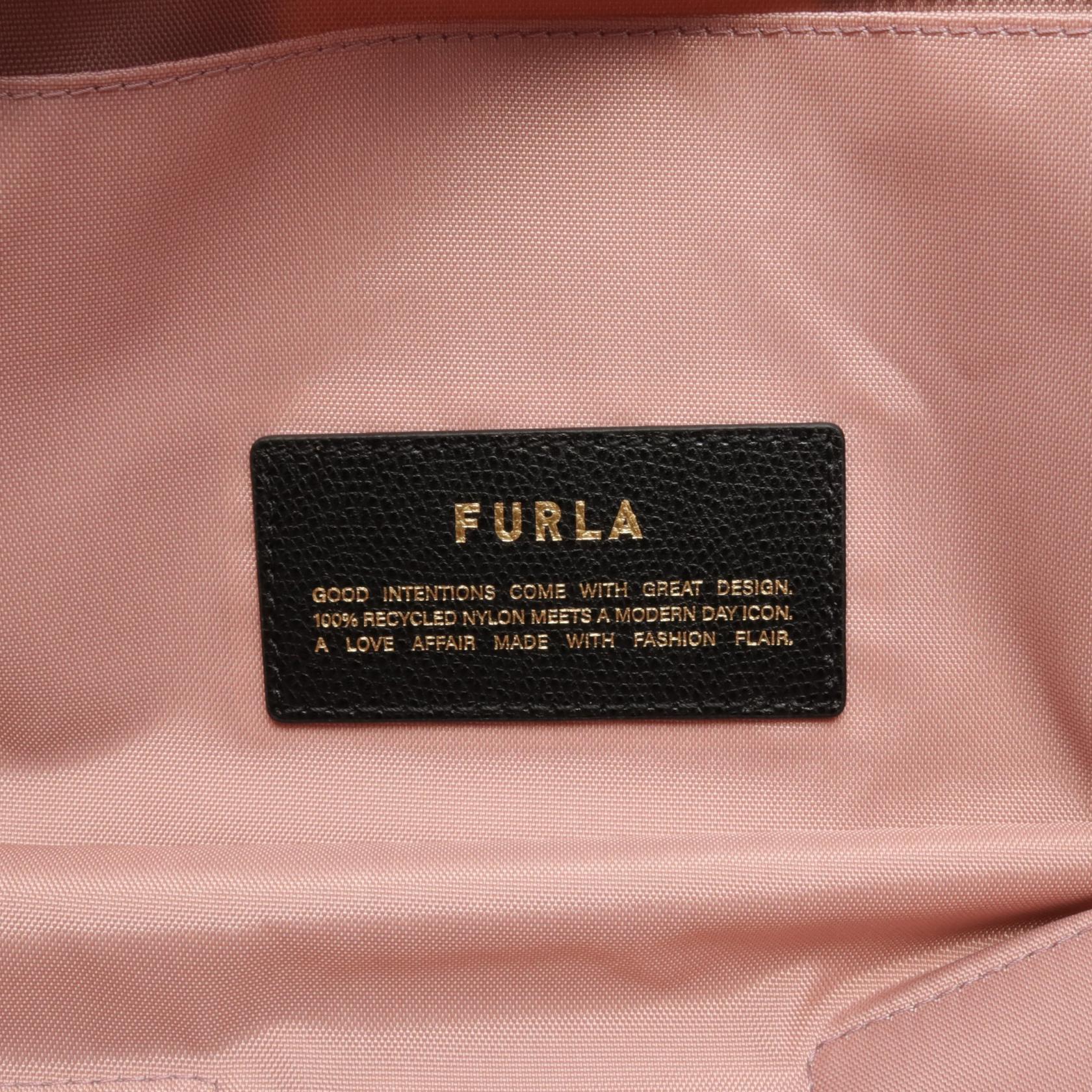 Furla Piuma L Nylon Leather Tote Bag