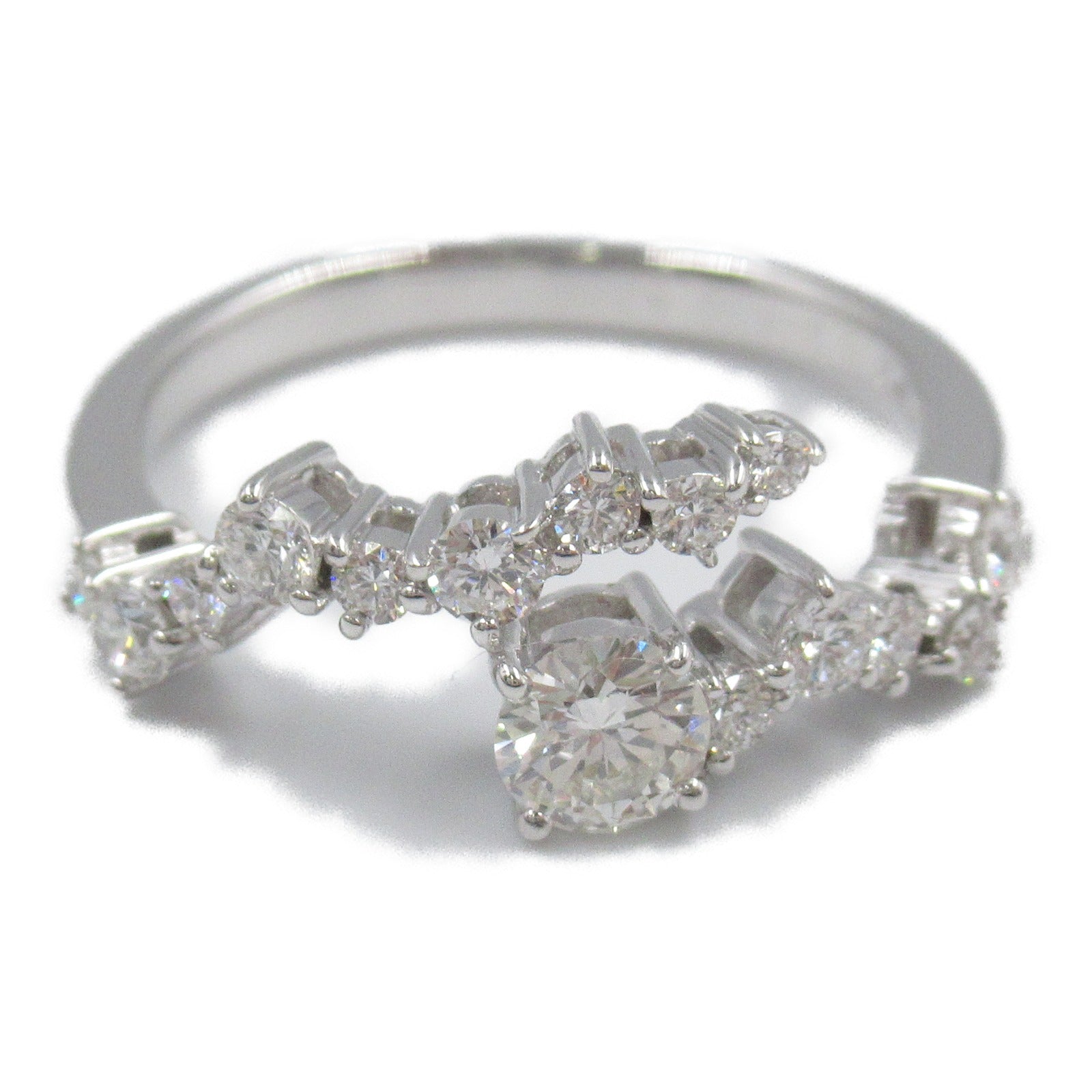 K18WG White Gold Diamond Ring Jewelry