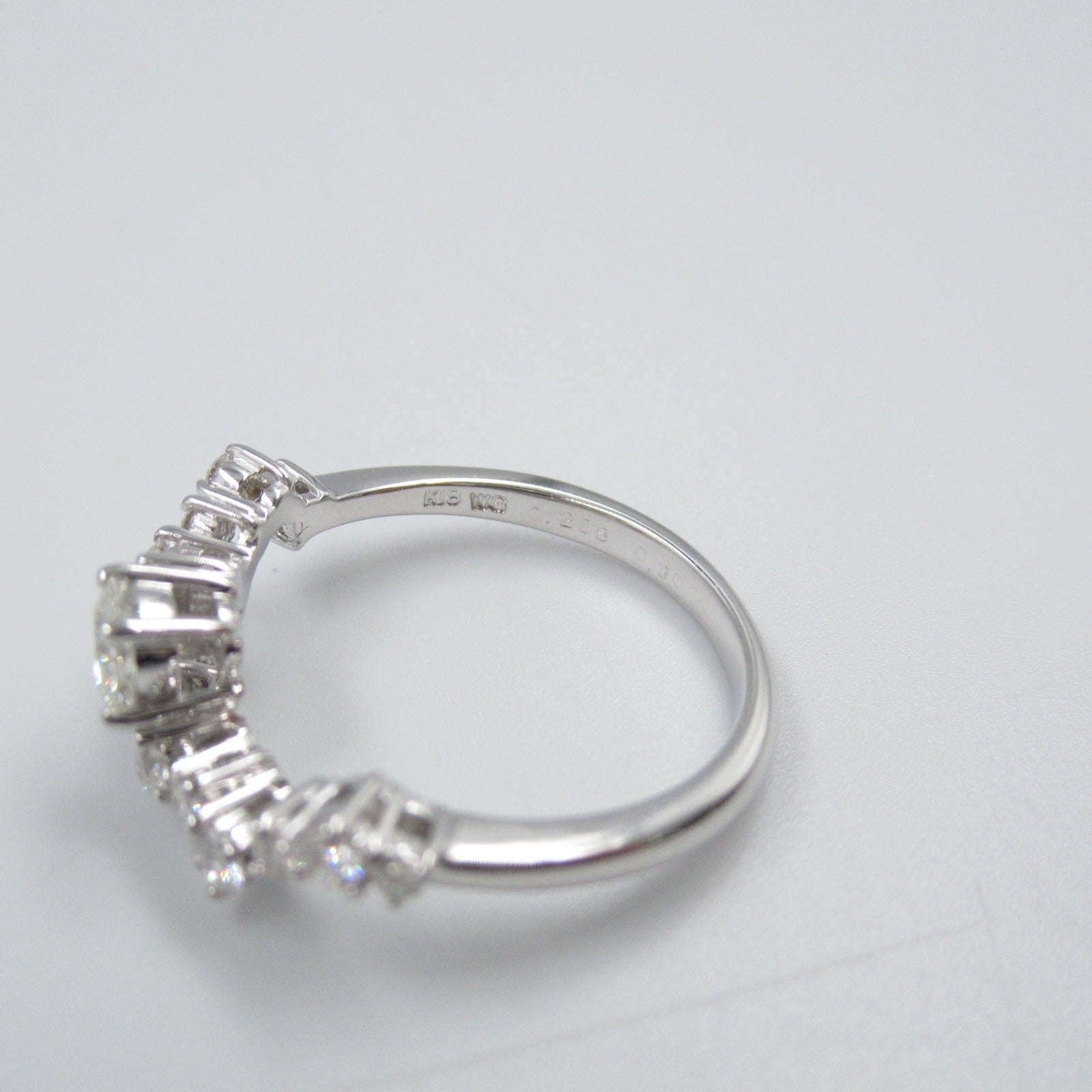 K18WG White Gold Diamond Ring Jewelry