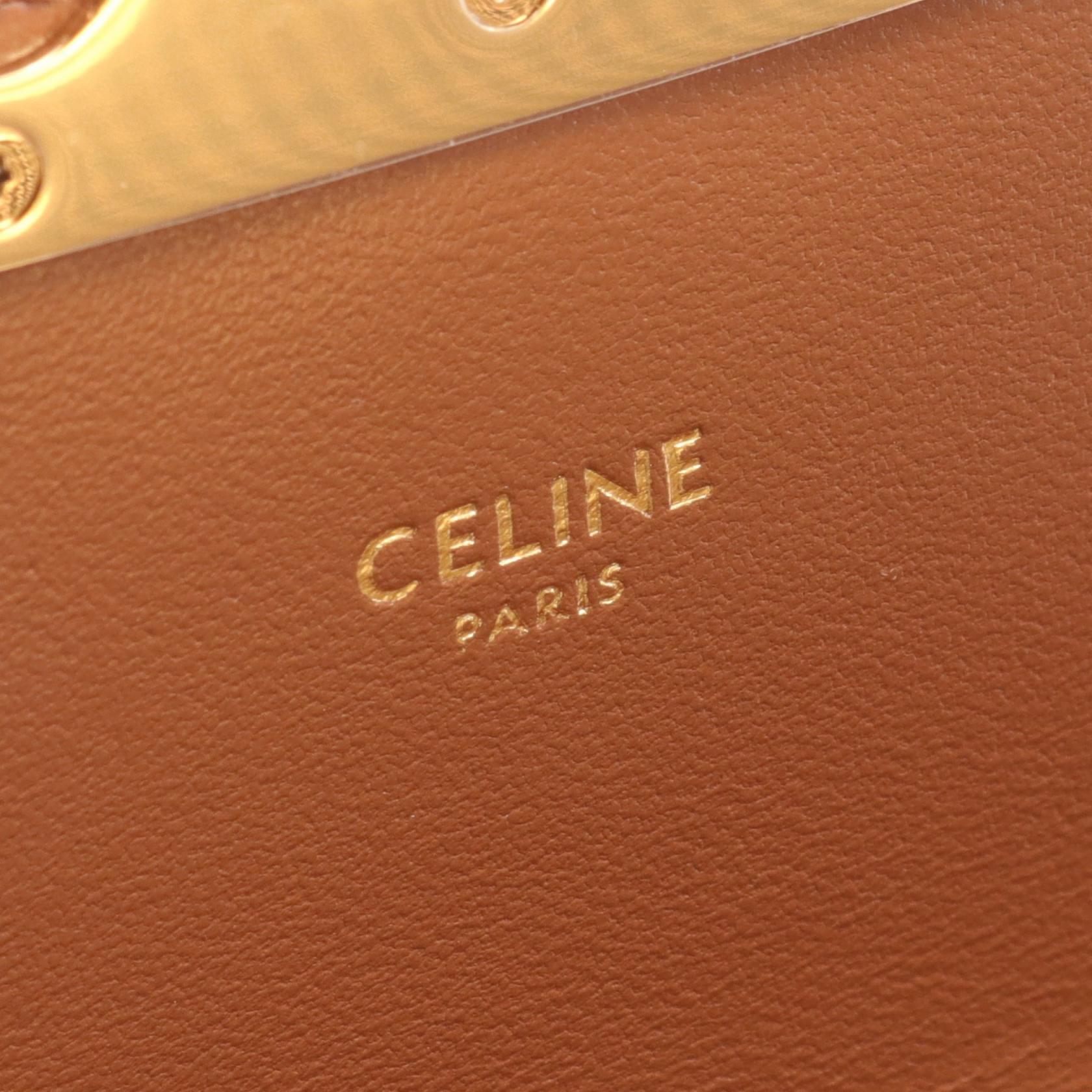 Celine Teen Triomphe Canvas Leather Shoulder Bag