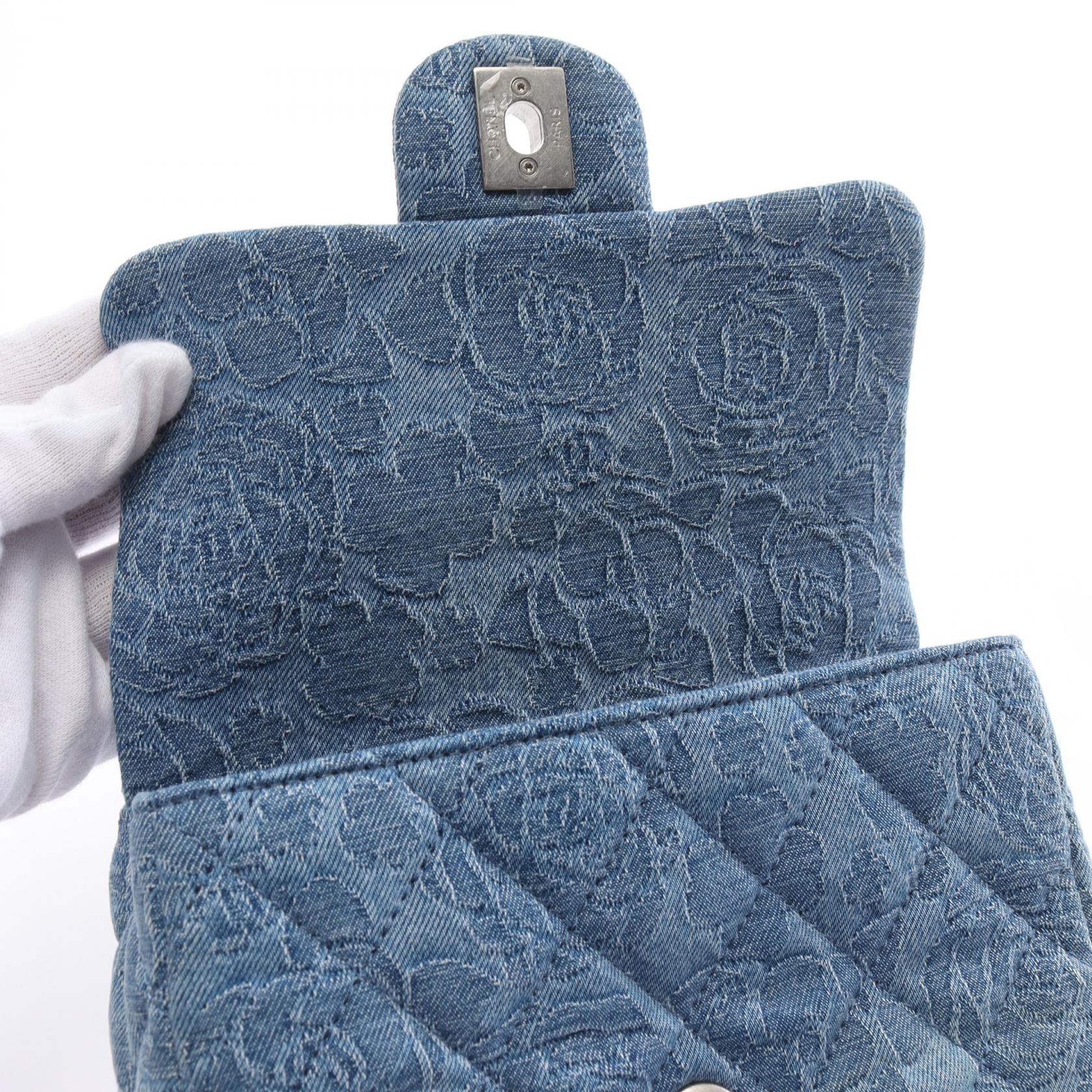 Chanel Mini Square Denim Single Flap Bag Denim Shoulder Bag in Very Good Condition