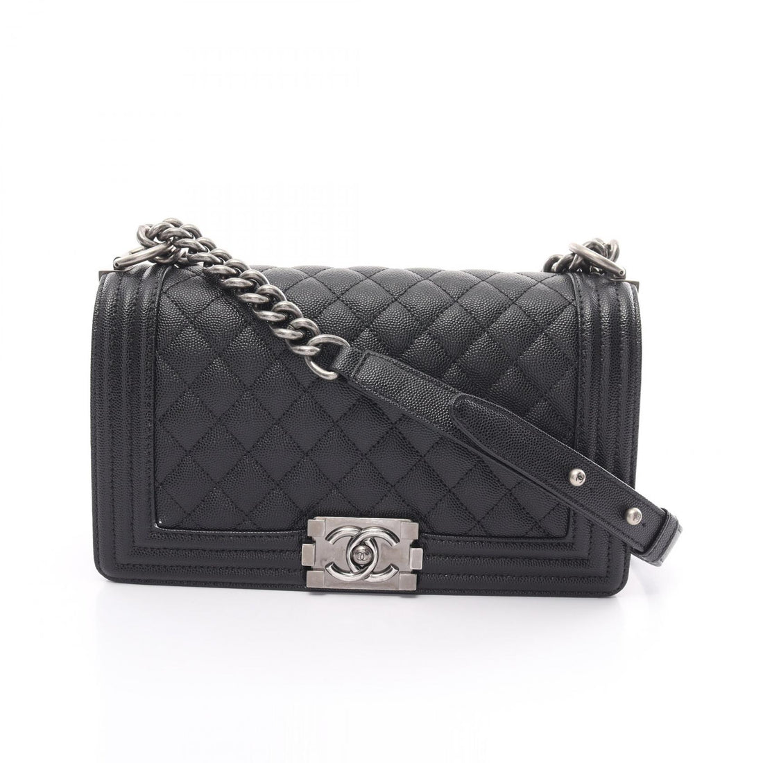 Chanel Boy Matelasse Shoulder Bag Black