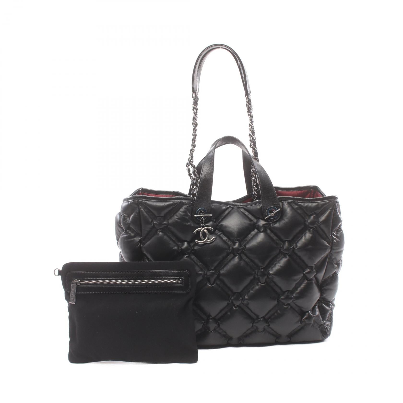 Chanel Lambskin Bubble Quilt Tote Bag