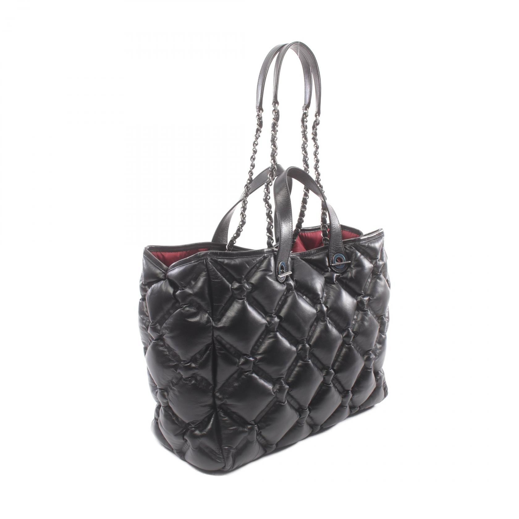 Chanel Lambskin Bubble Quilt Tote Bag