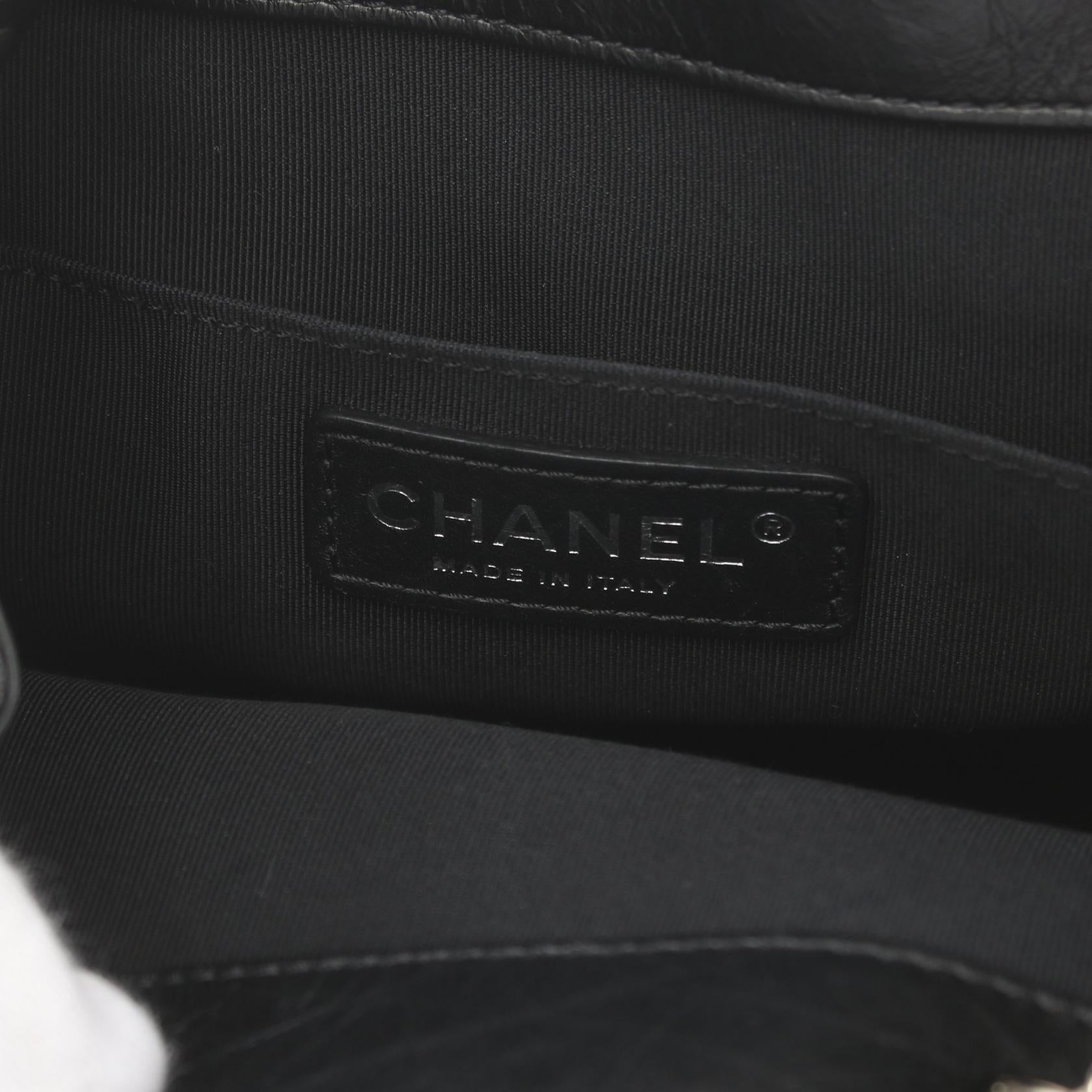 Chanel Leather Matelasse Shoulder Bag Black