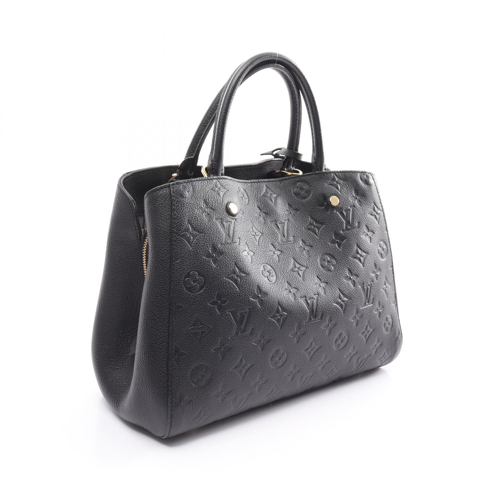 Louis Vuitton Montaigne MM Leather Handbag Black