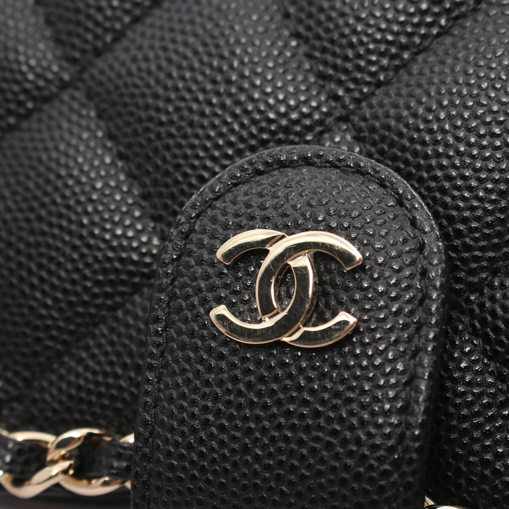 Chanel Caviar Skin Phone Shoulder Bag Black