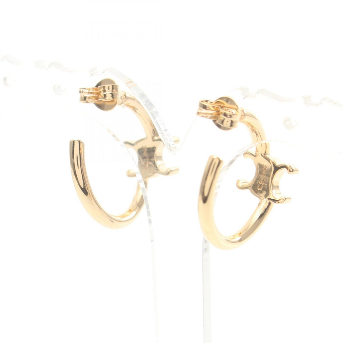 Celine Gold Plated Asymmetric Hoop Earrings