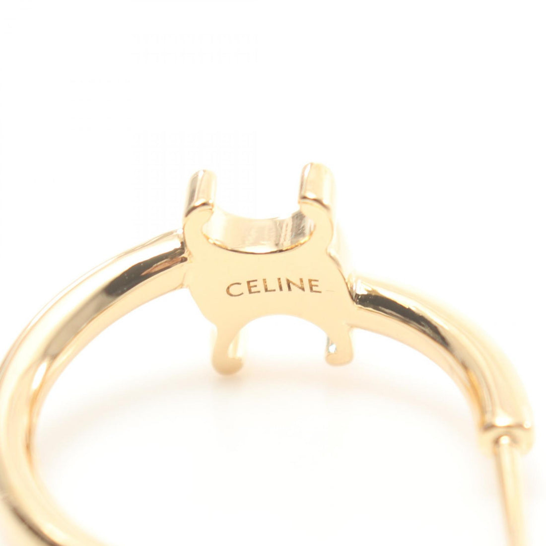 Celine Gold Plated Asymmetric Hoop Earrings