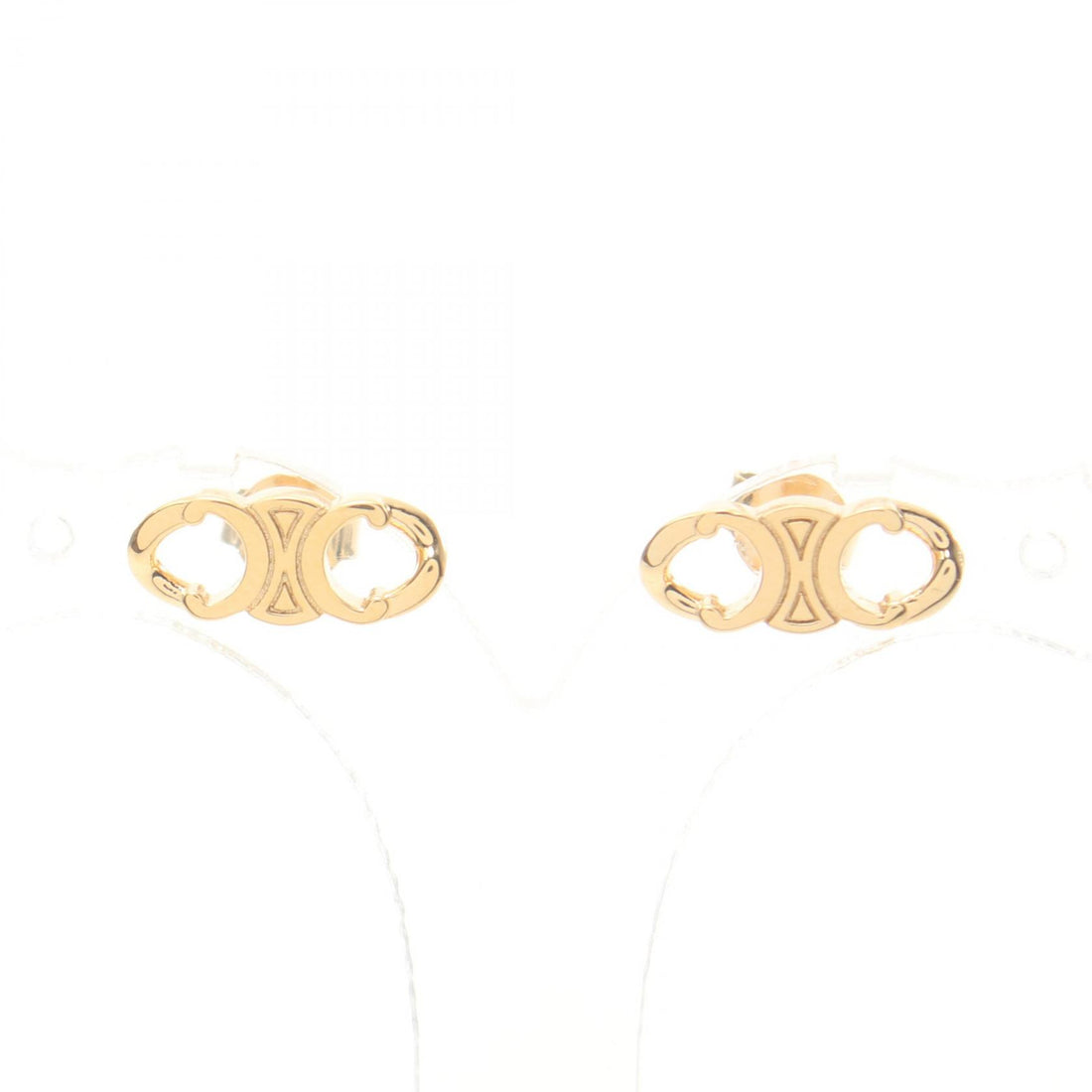 Celine Triomphe Stud Earrings Gold Plated