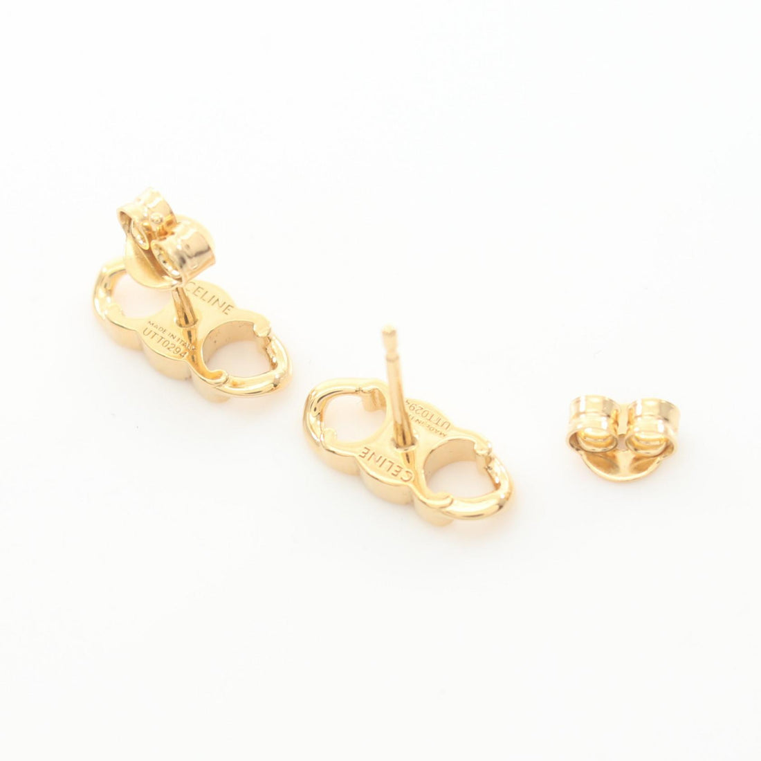 Celine Triomphe Stud Earrings Gold Plated