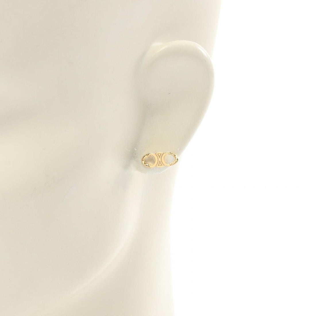 Celine Triomphe Stud Earrings Gold Plated