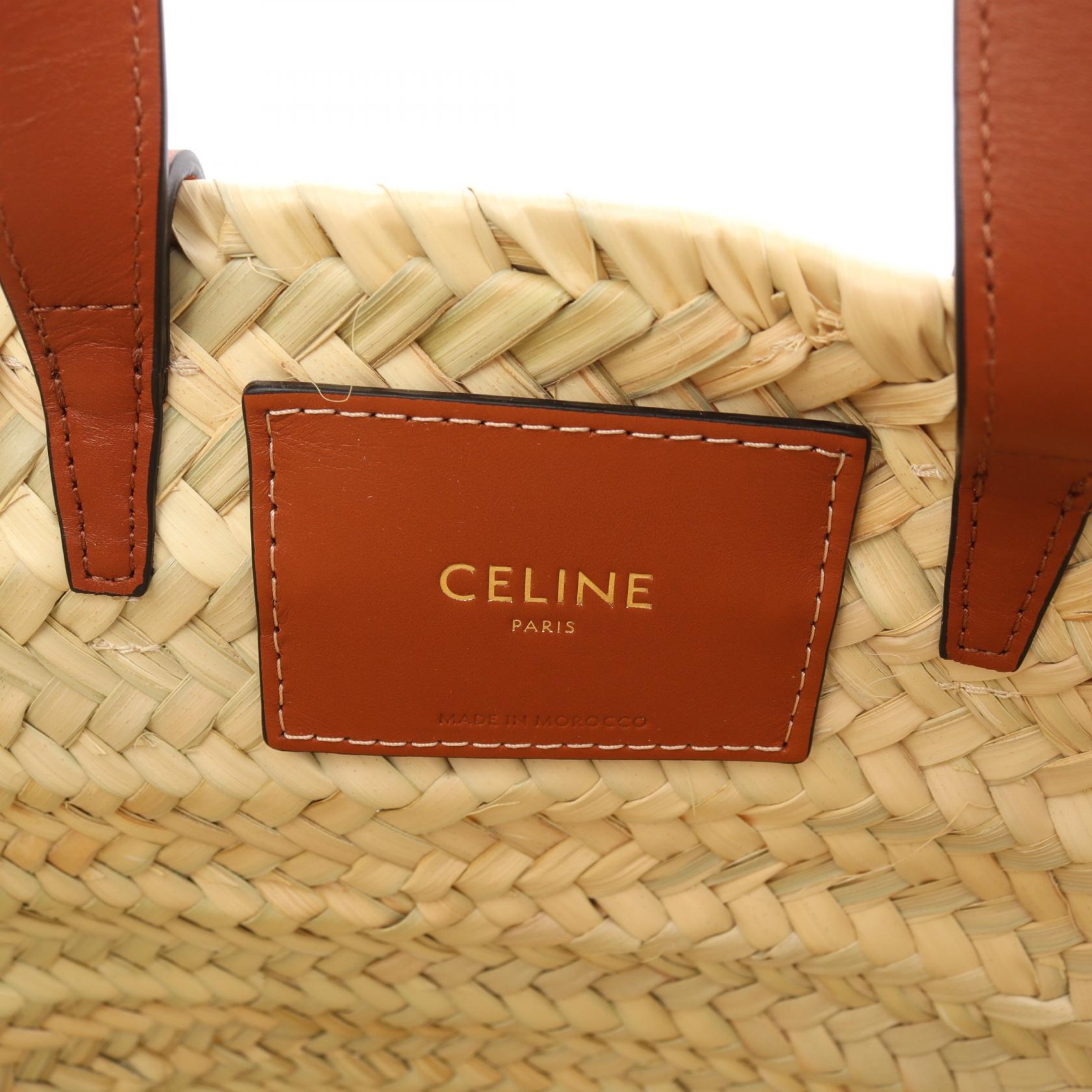 Celine Teen Triomphe Raffia Leather Handbag