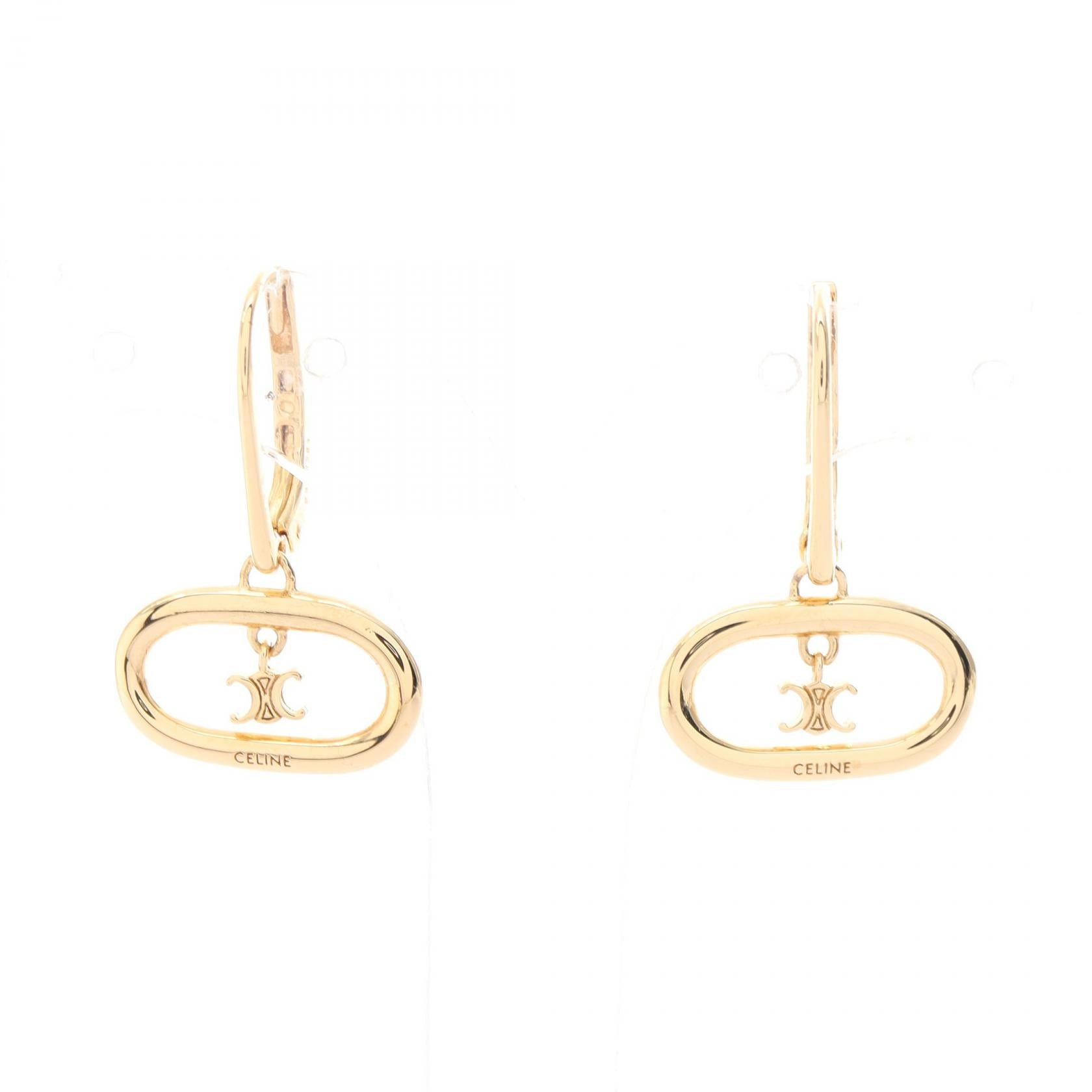 Celine Gold Plated Maillon Triomphe Earrings