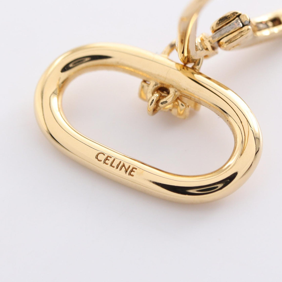 Celine Gold Plated Maillon Triomphe Earrings