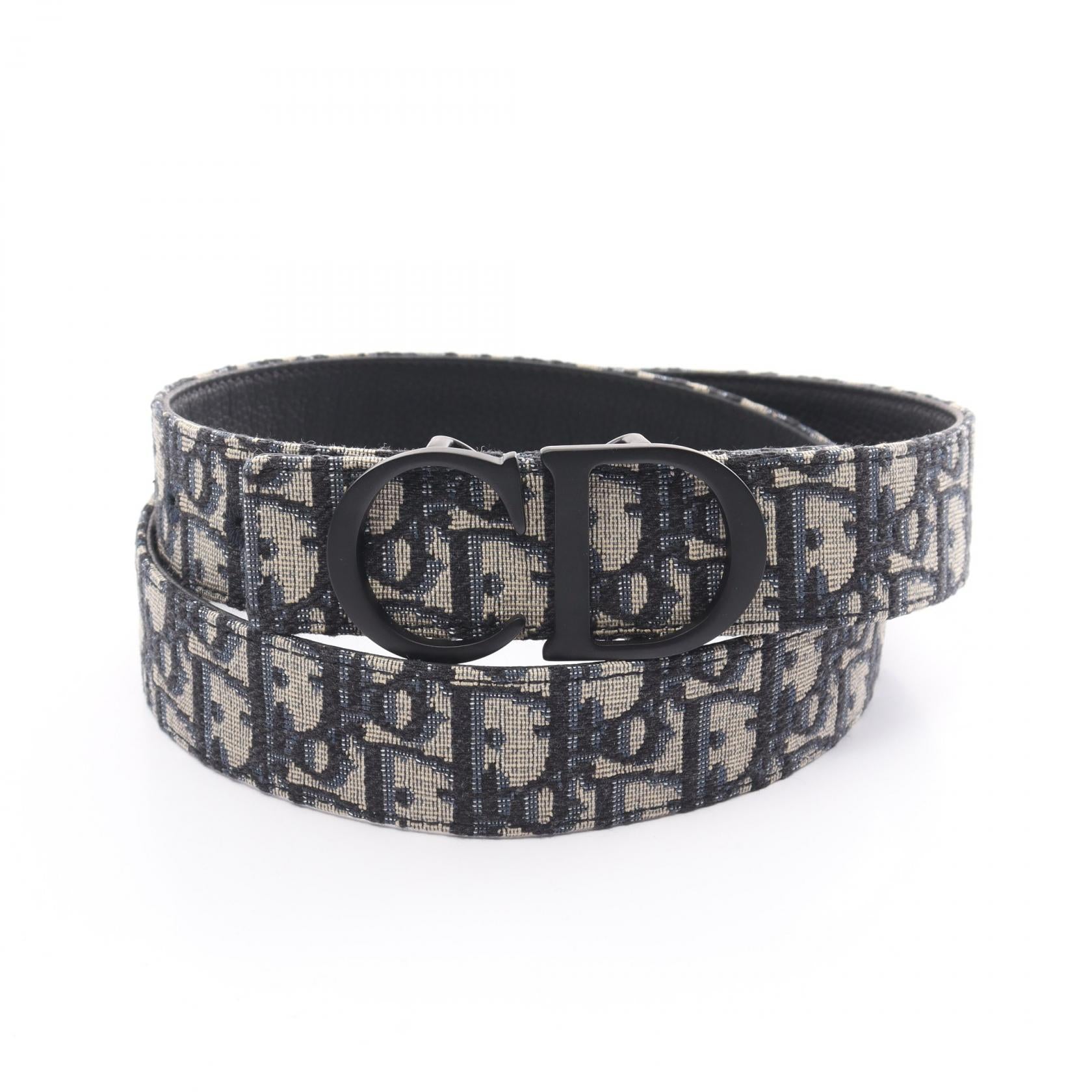 Dior Canvas Leather CD Logo Jacquard Belt