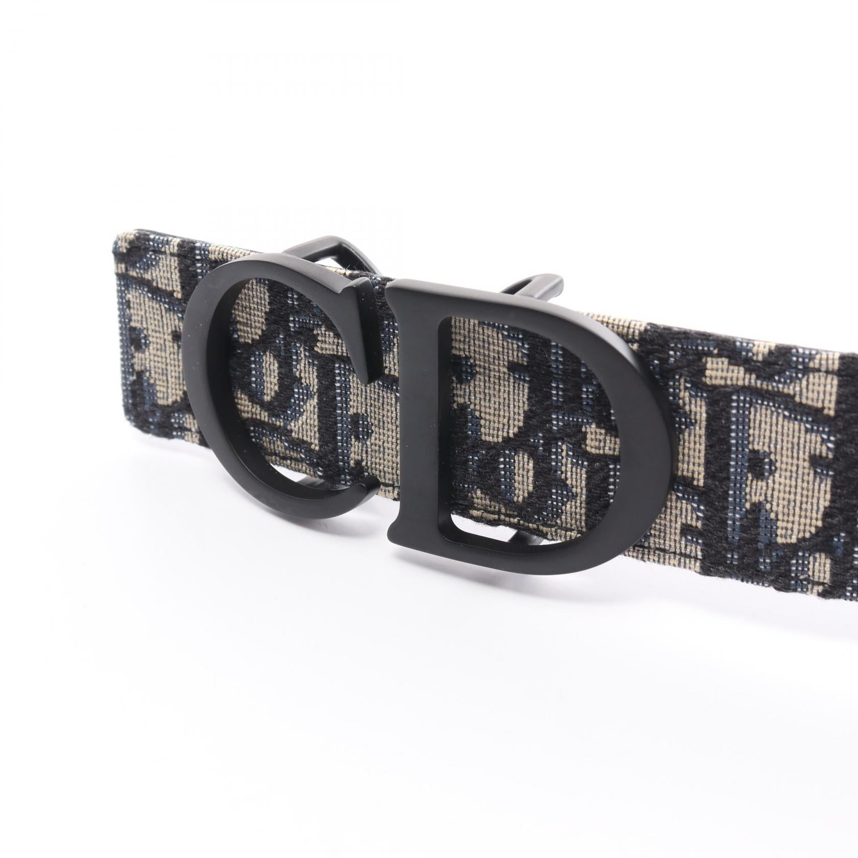 Dior Canvas Leather CD Logo Jacquard Belt