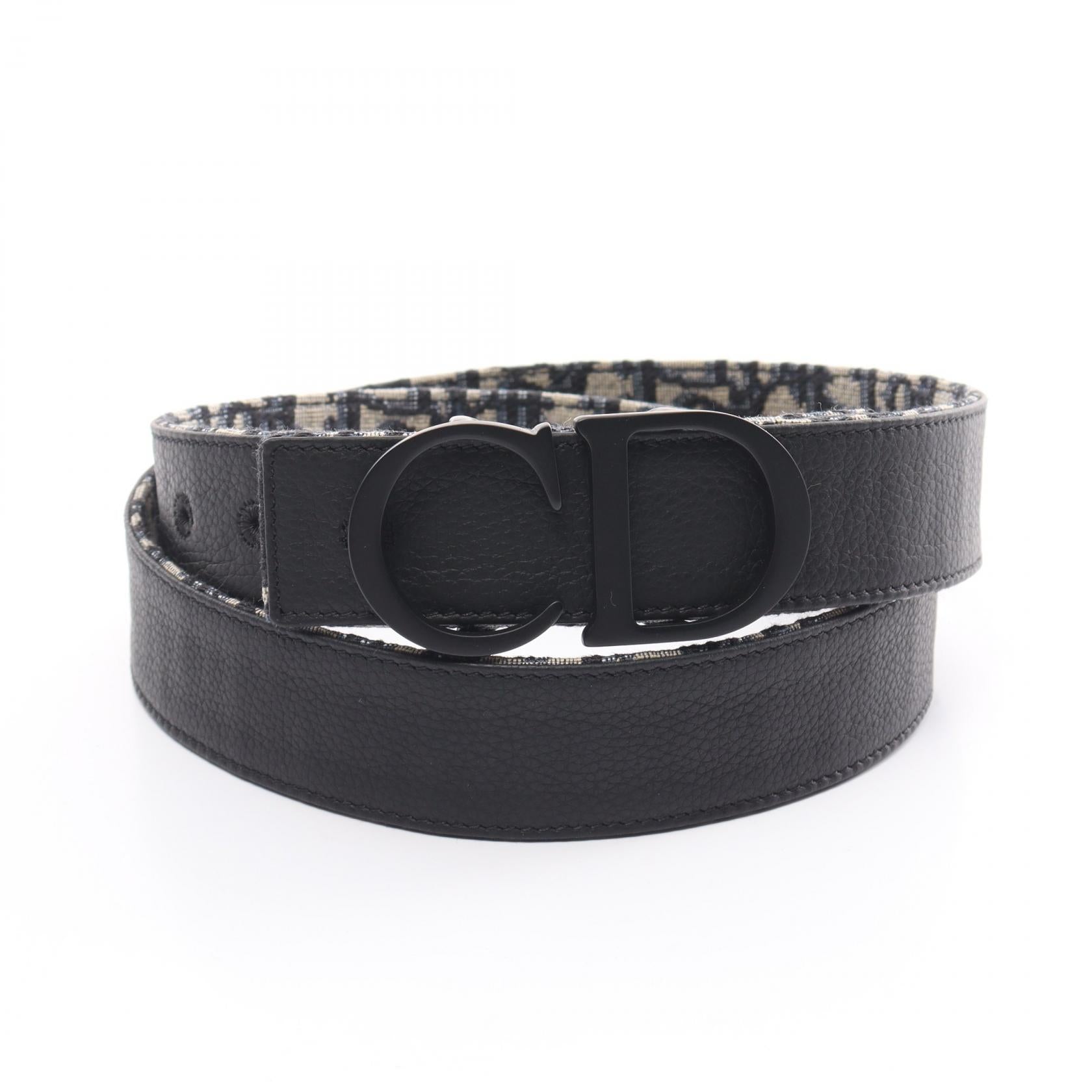 Dior Canvas Leather CD Logo Jacquard Belt