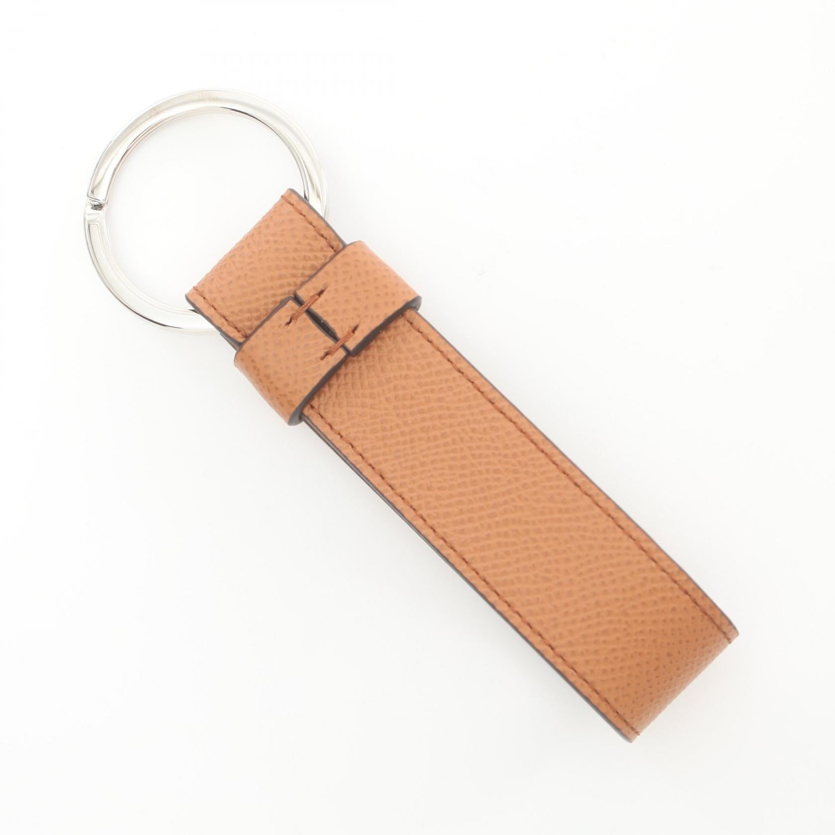 Tod's Leather Metal T Logo Keychain