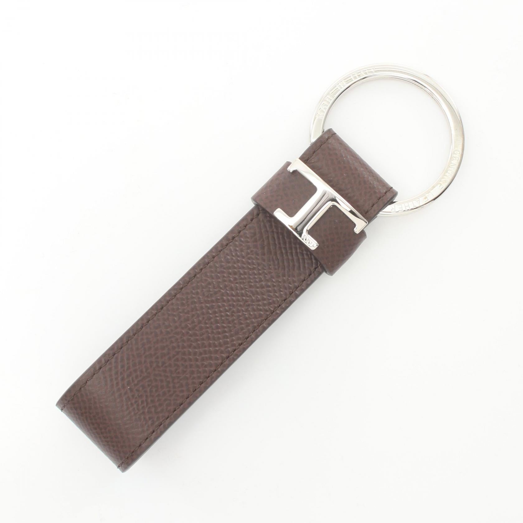 Tod's Leather Metal T Logo Keychain