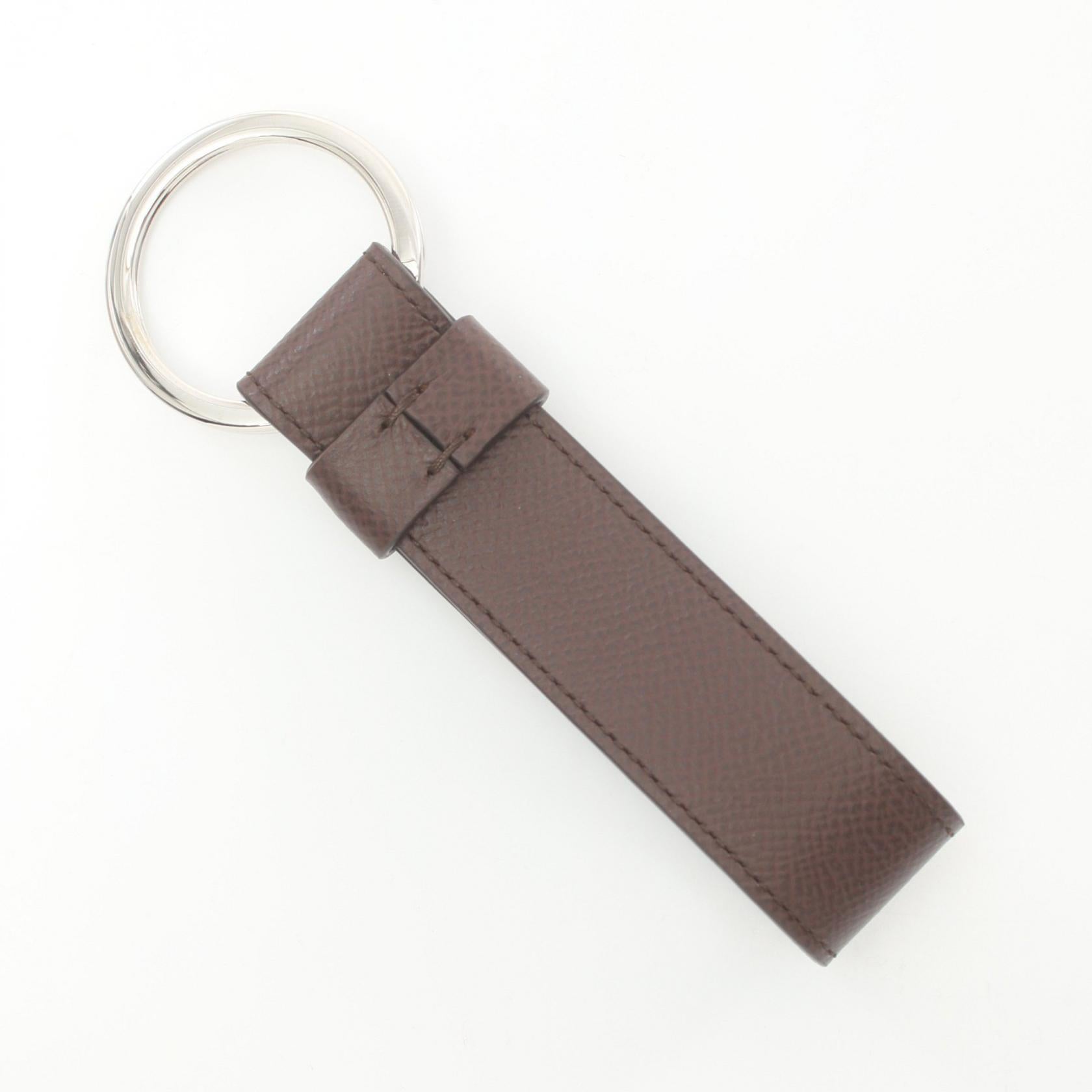 Tod's Leather Metal T Logo Keychain