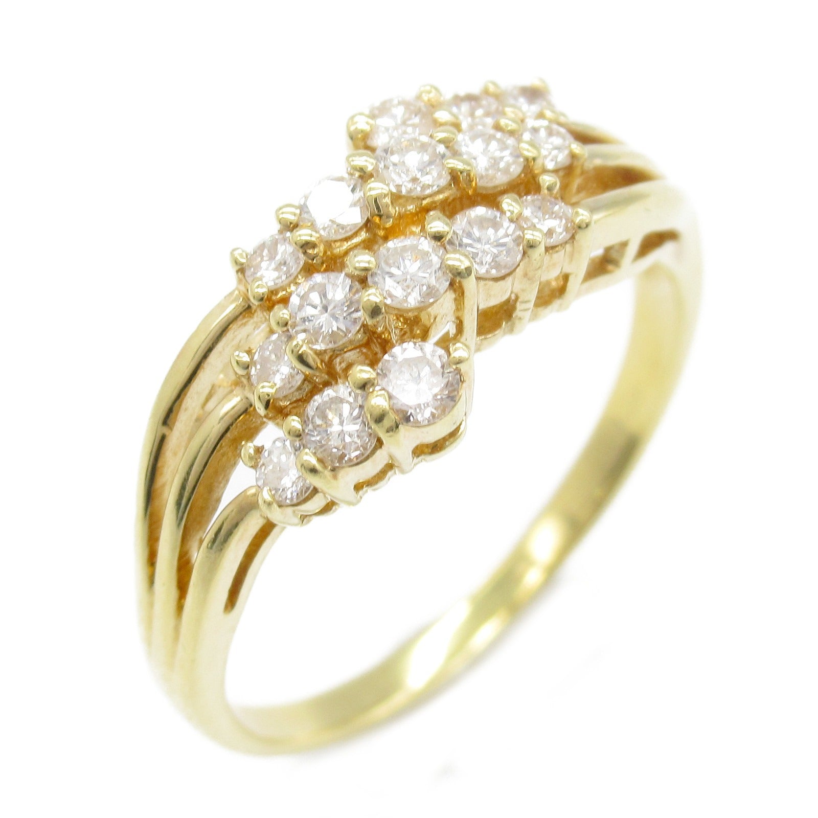 K18 Yellow Gold Diamond Ring Jewelry