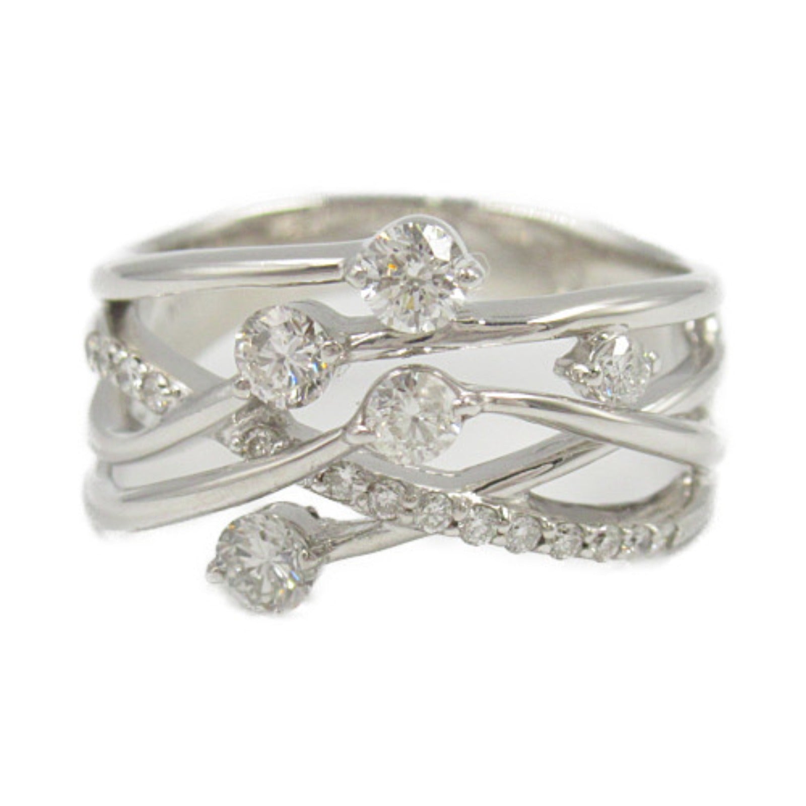 K18WG White Gold Diamond Ring Jewelry