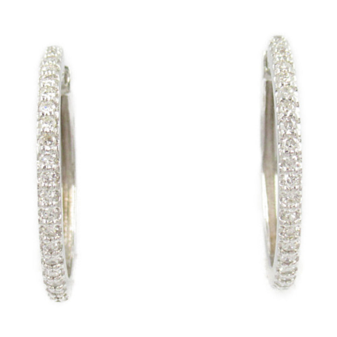 LuxUness 18K Diamond Hoop Earrings  Metal Earrings in Great Condition