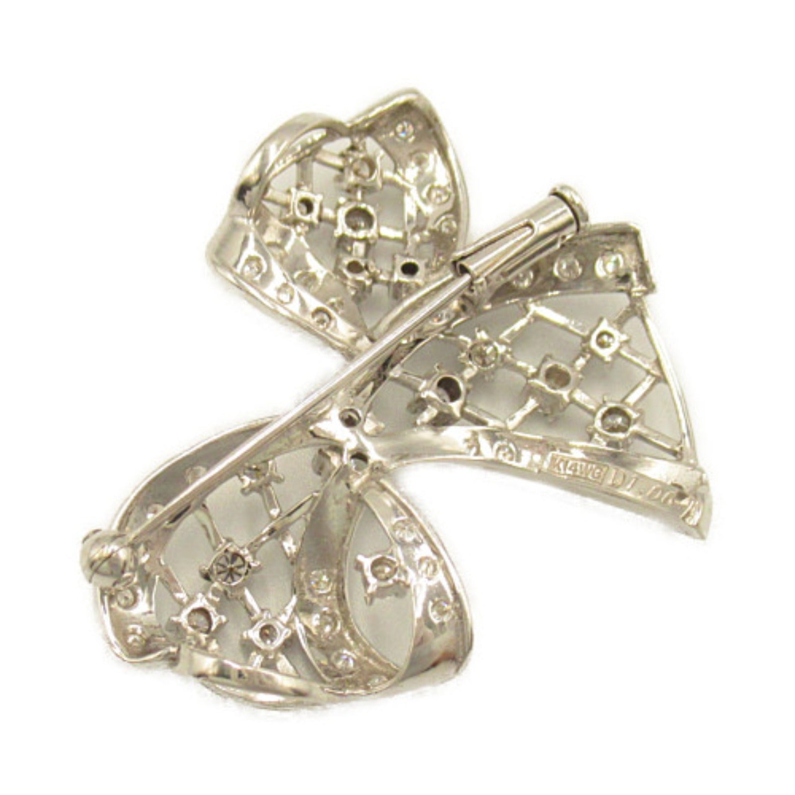 Diamond Brooch K14WG Jewelry