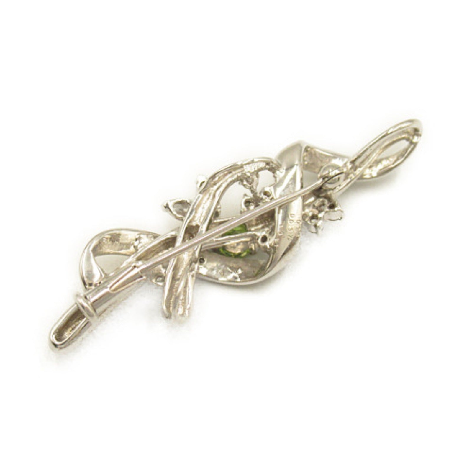 Demantoid Garnet Diamond Brooch K18WG White Gold