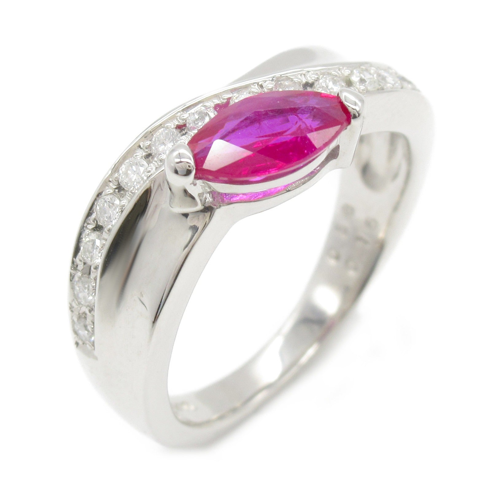 Ruby Diamond Ring Pt900 Platinum Jewelry