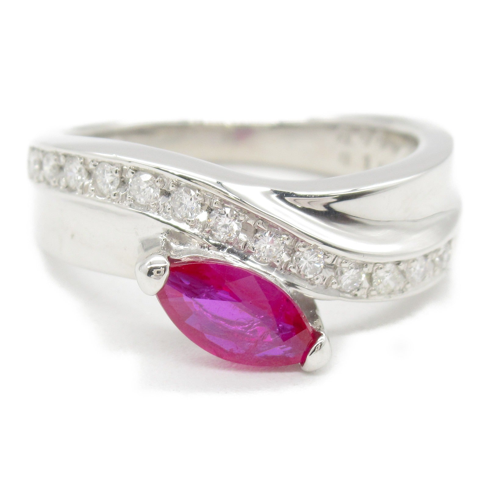 Ruby Diamond Ring Pt900 Platinum Jewelry