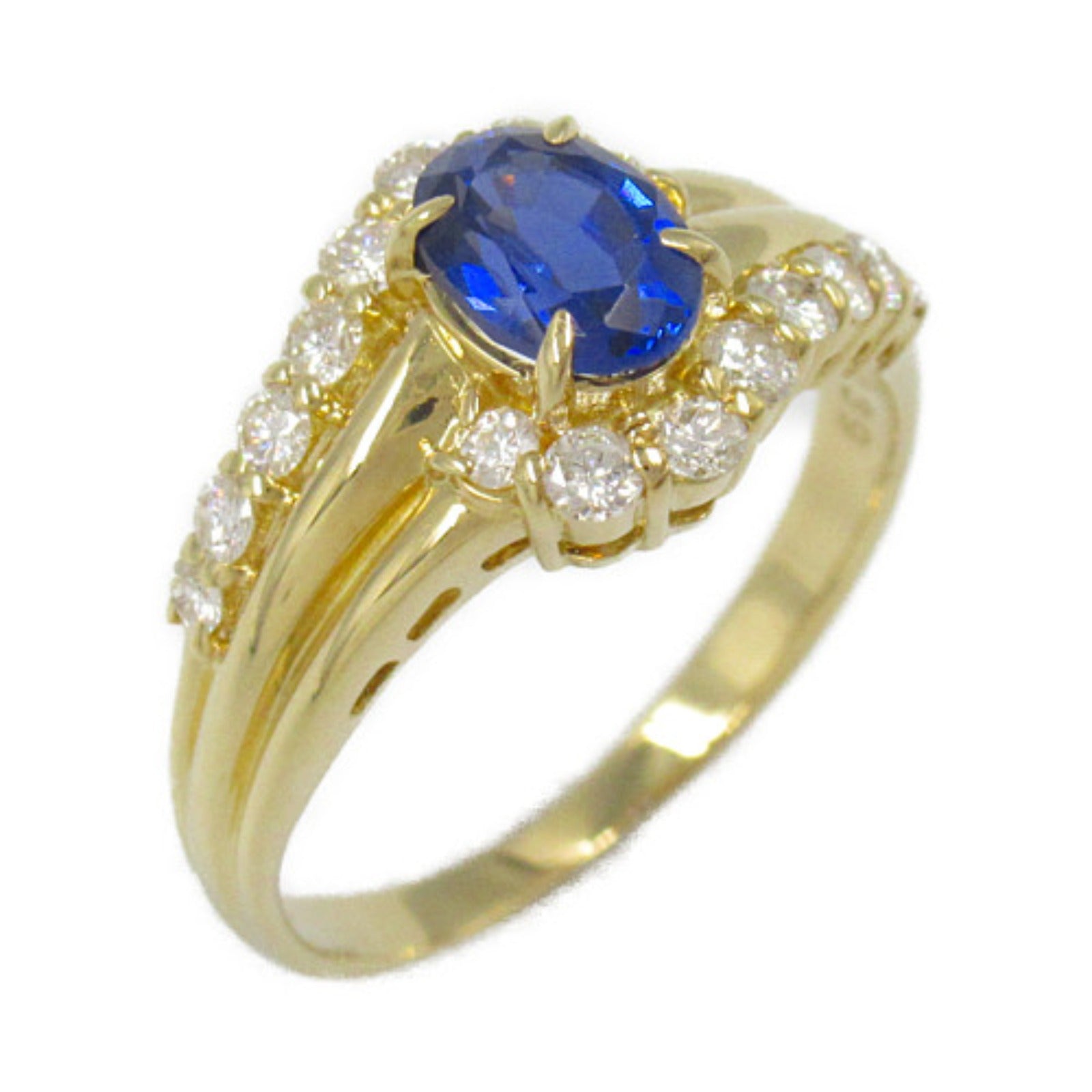 Sapphire Diamond Ring K18 Yellow Gold