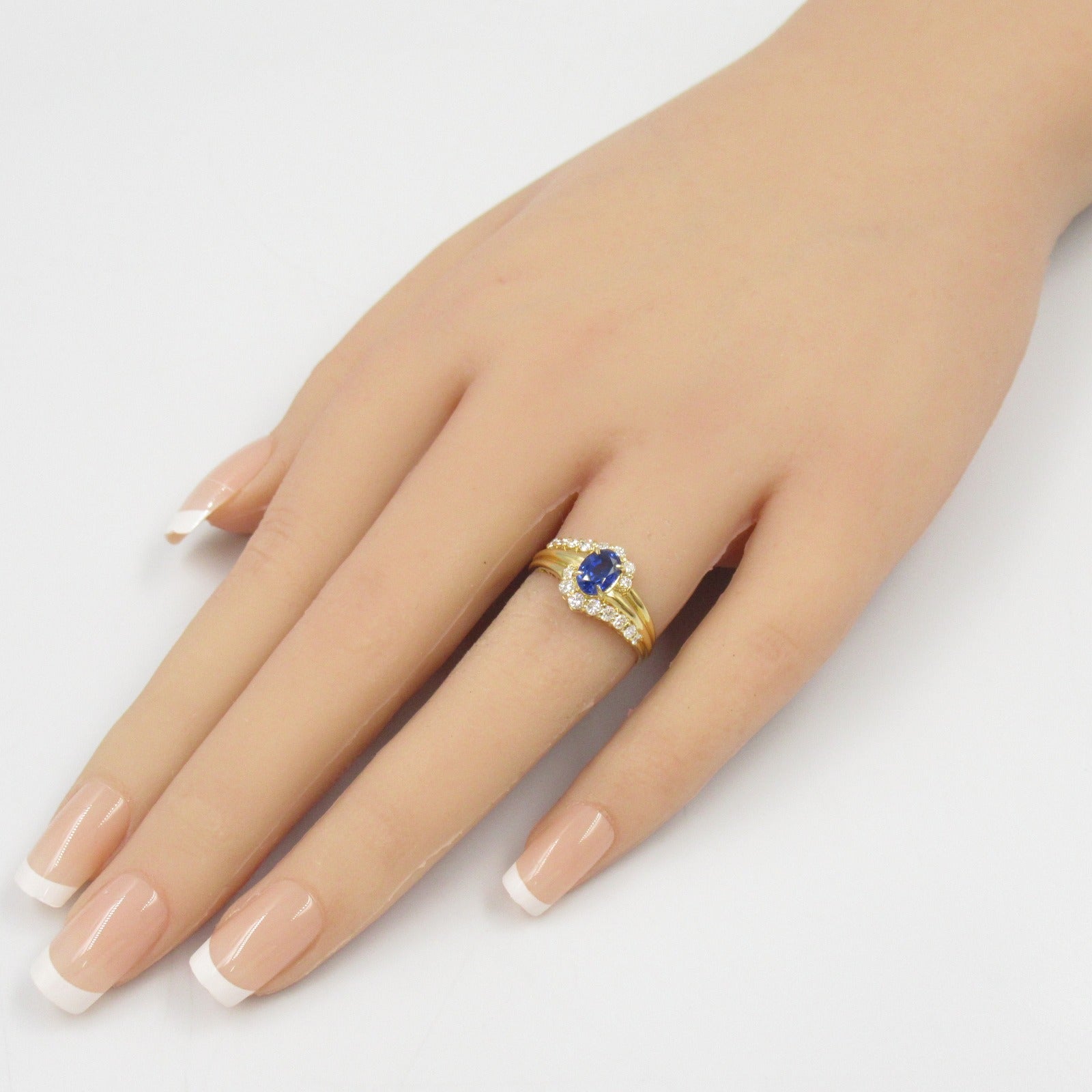 Sapphire Diamond Ring K18 Yellow Gold