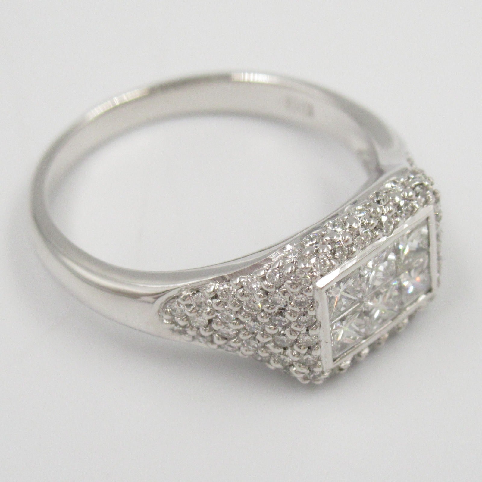 K18WG White Gold Diamond Ring Jewelry