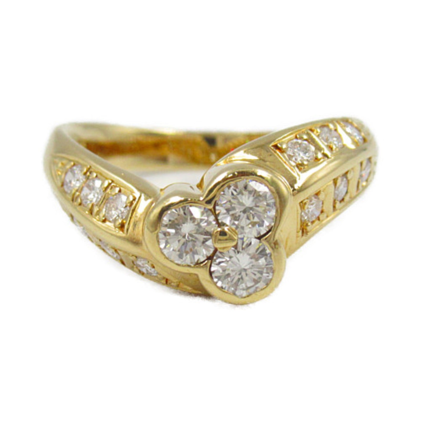 K18 Yellow Gold Diamond Ring Jewelry