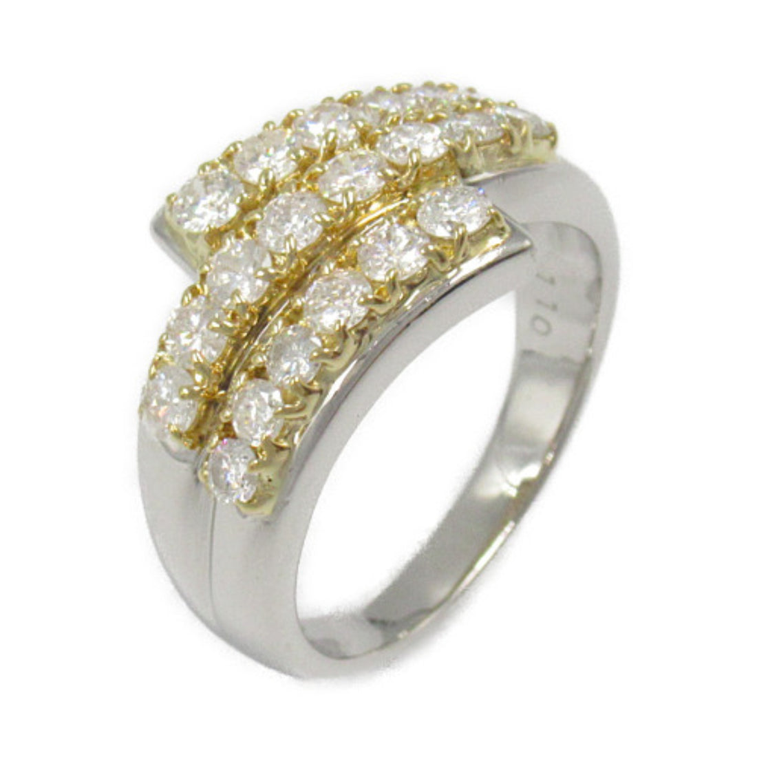 Platinum K18 Yellow Gold Diamond Ring