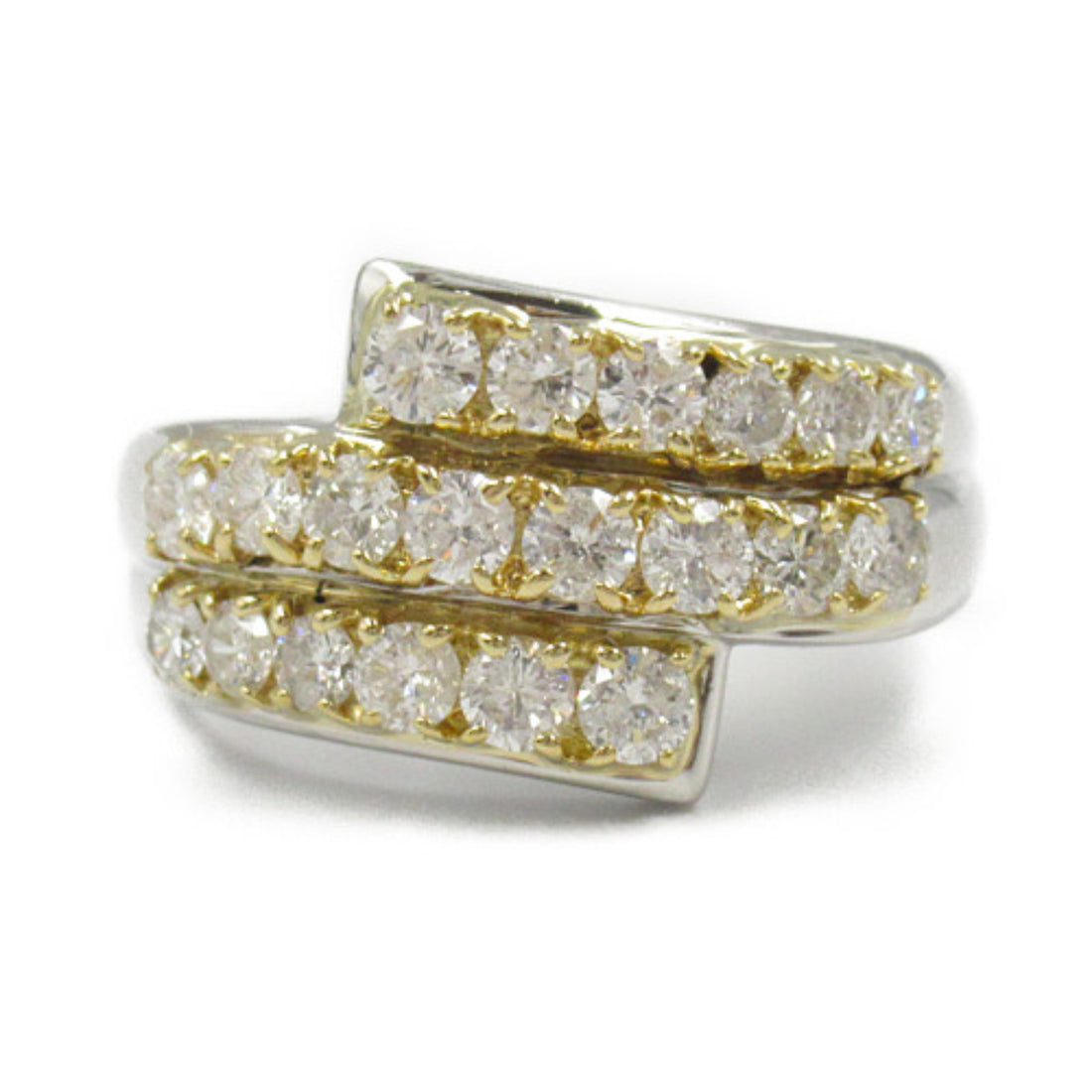 Platinum K18 Yellow Gold Diamond Ring