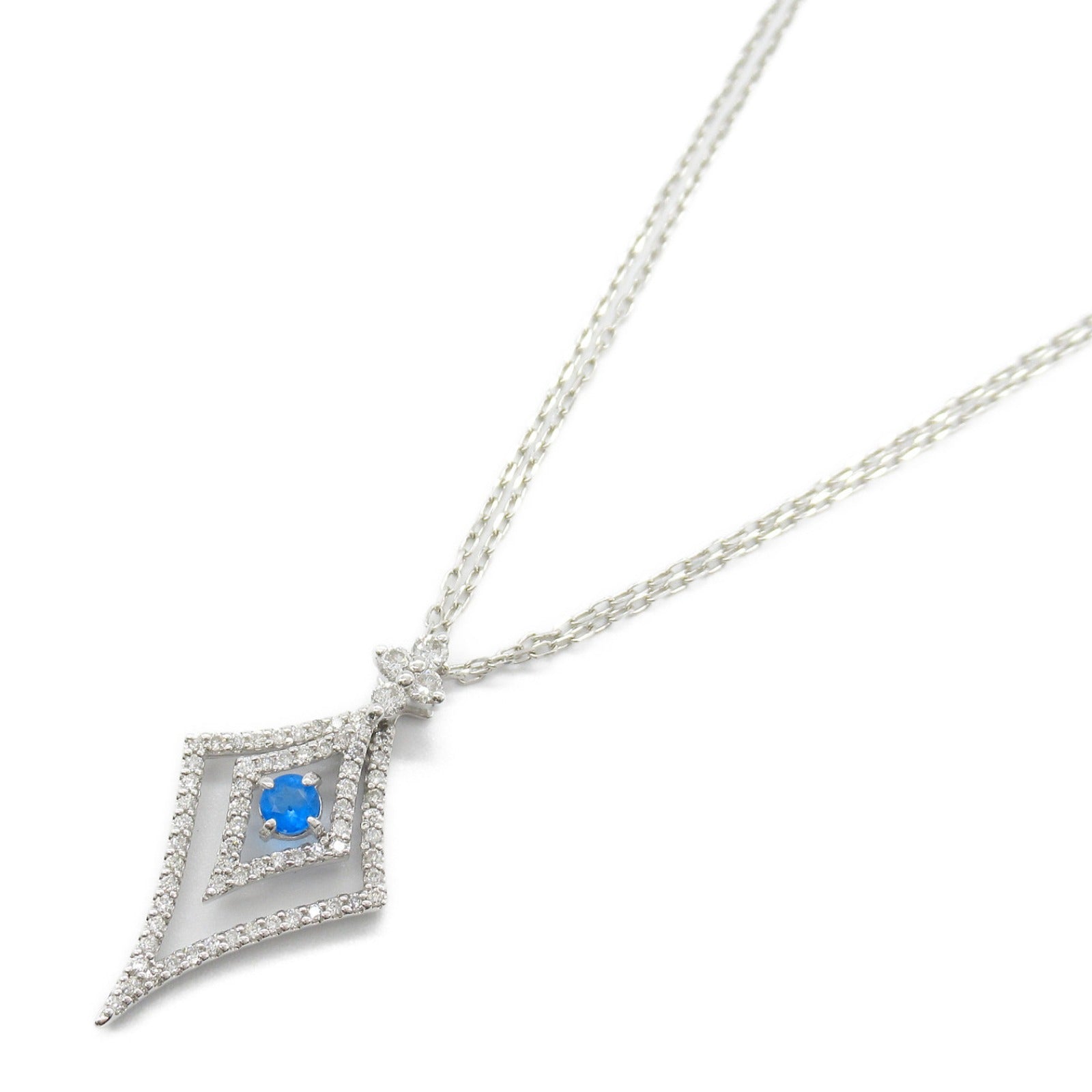 Awinite Diamond Necklace K18WG White Gold