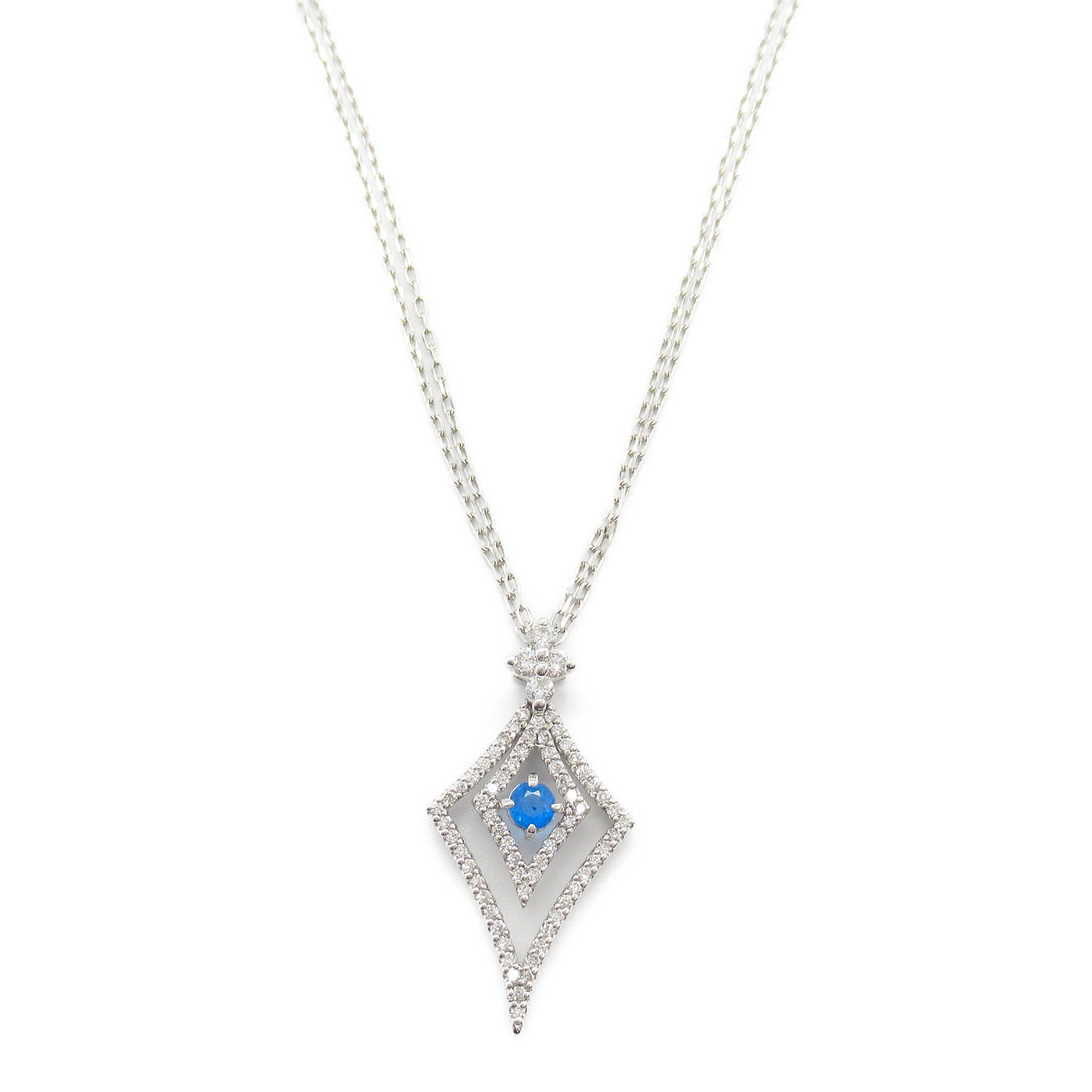 Awinite Diamond Necklace K18WG White Gold