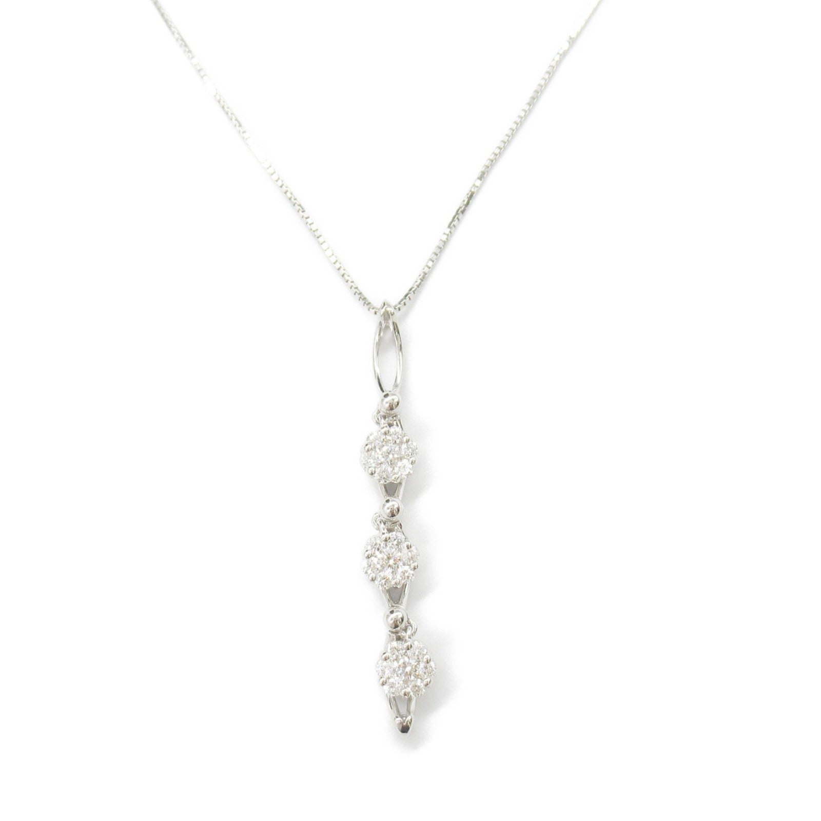 K18WG White Gold Diamond Necklace