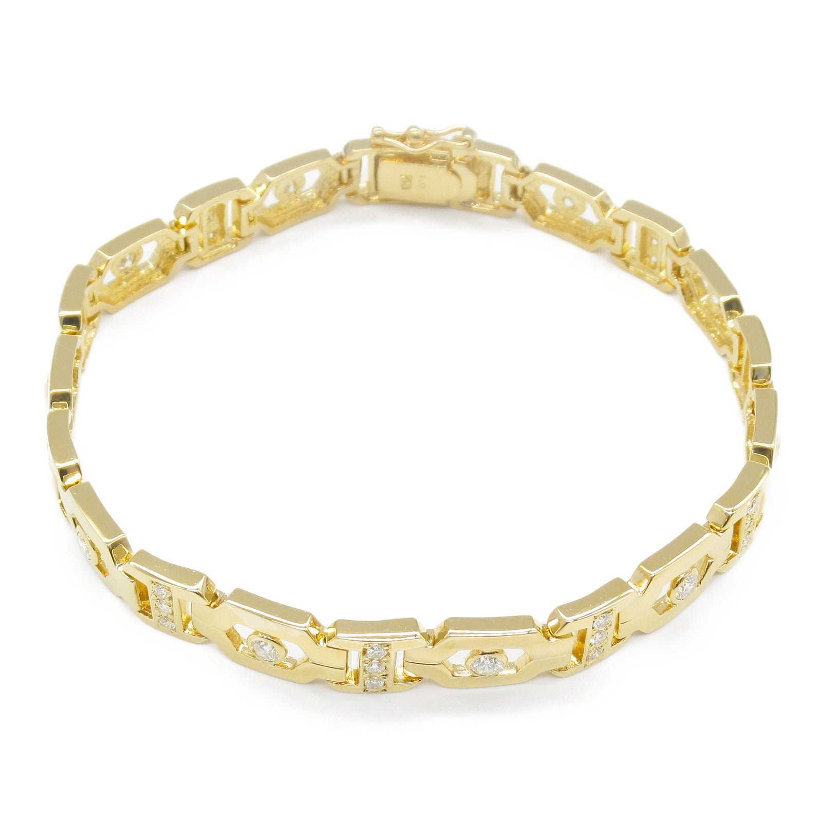 Diamond K18 Yellow Gold Bracelet