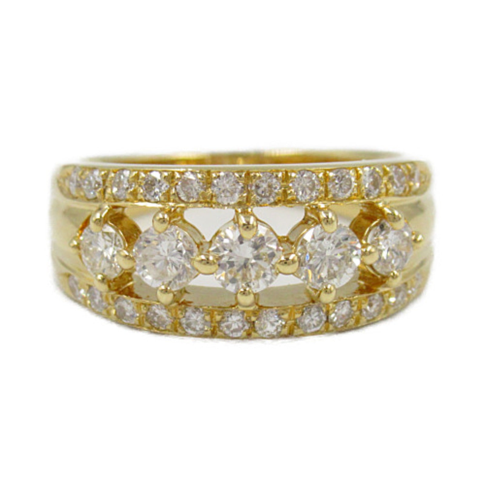 K18 Yellow Gold Diamond Ring Jewelry